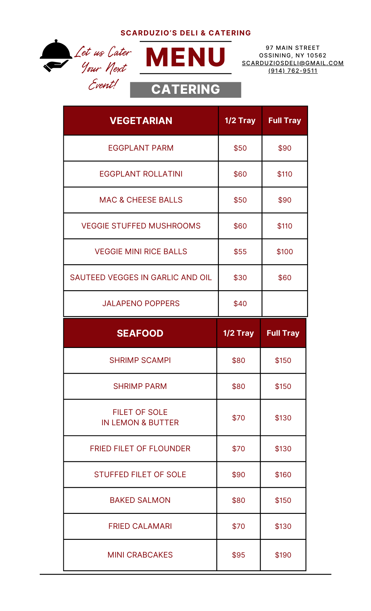 Scarduzio Catering Vegetarian Seafood Dishes